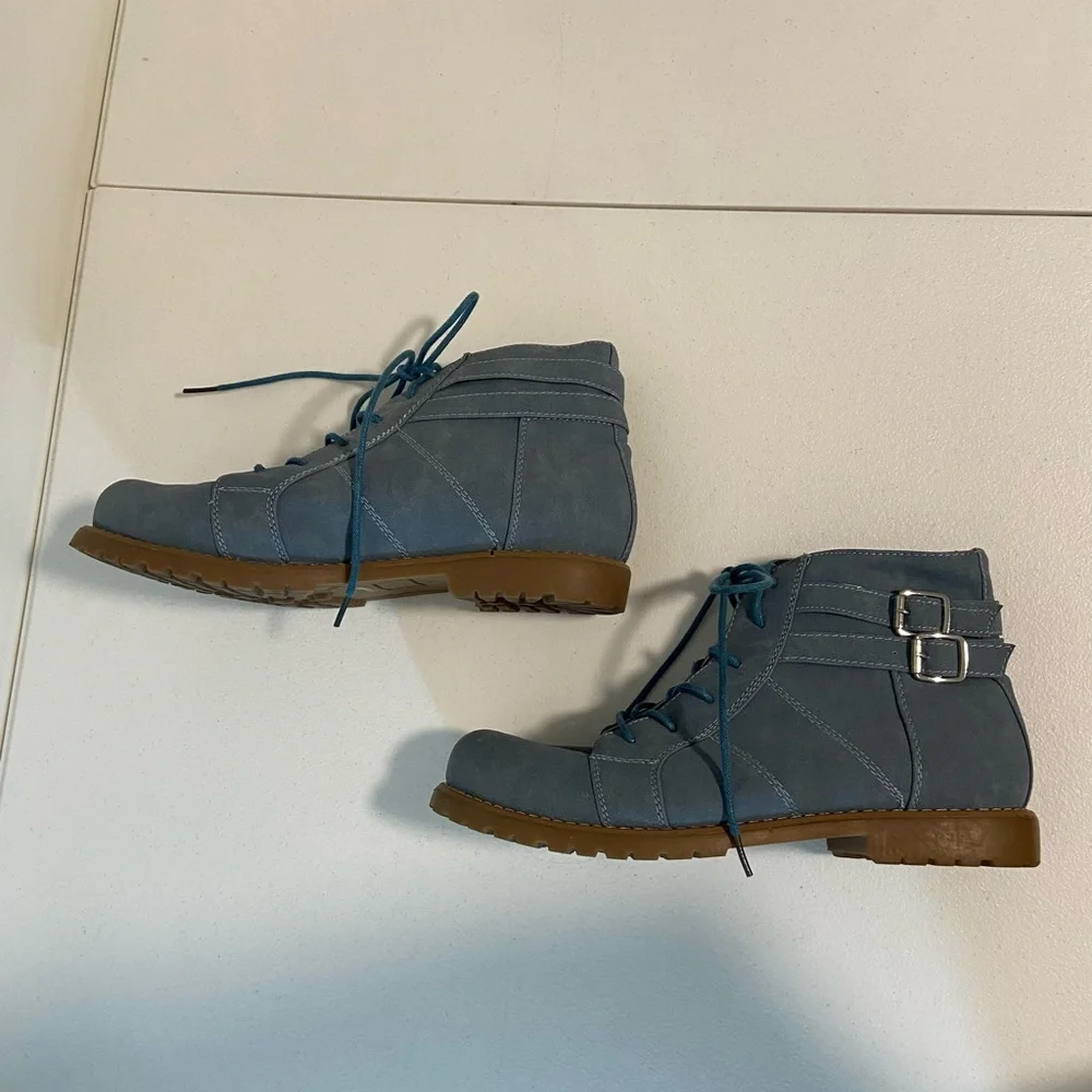 De Blossom Collection women’s blue urvasi-24 lace up ankle‎ boots size 8.5